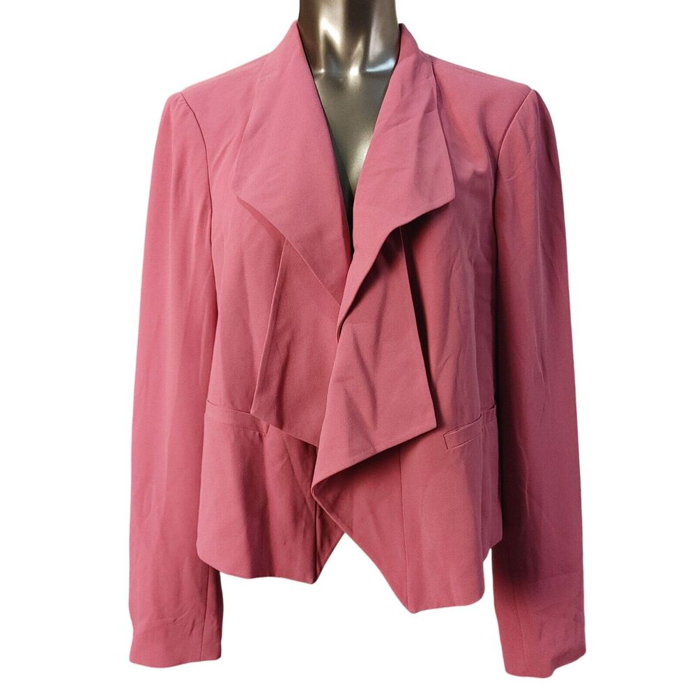 Giuliana Rancic Women's Red Open Front Blazer Jacker 1X